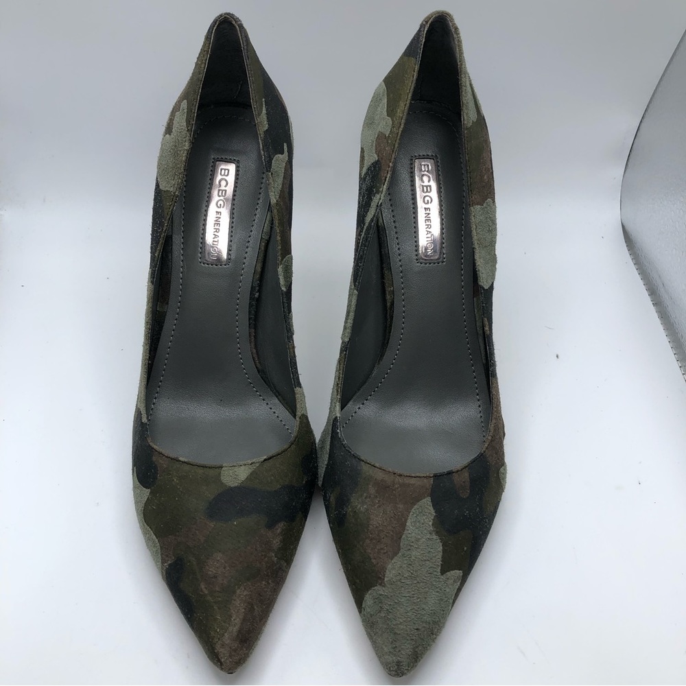 BCBG Max Azria Camouflage Pointed-Toe Pumps - Olive Green